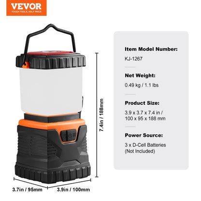 VEVOR All-In-One Battery-Powered LED Camping Lantern for an Exceptional Outdoor Experience