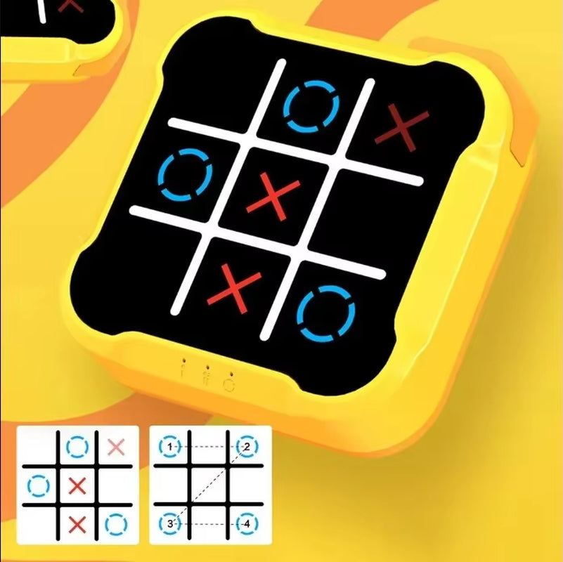 Tic Tac Toe Game Children Electronic Toys Noughts and Crosses Game Memory Training Infinite Portable Travel Games for Kids Adult