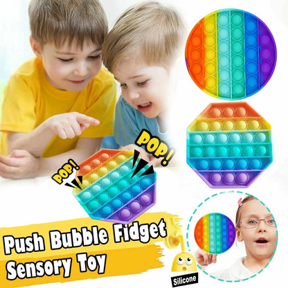 Popit Fidget Toy - Square Push Bubble Sensory Stress Relief Game for Kids and Families