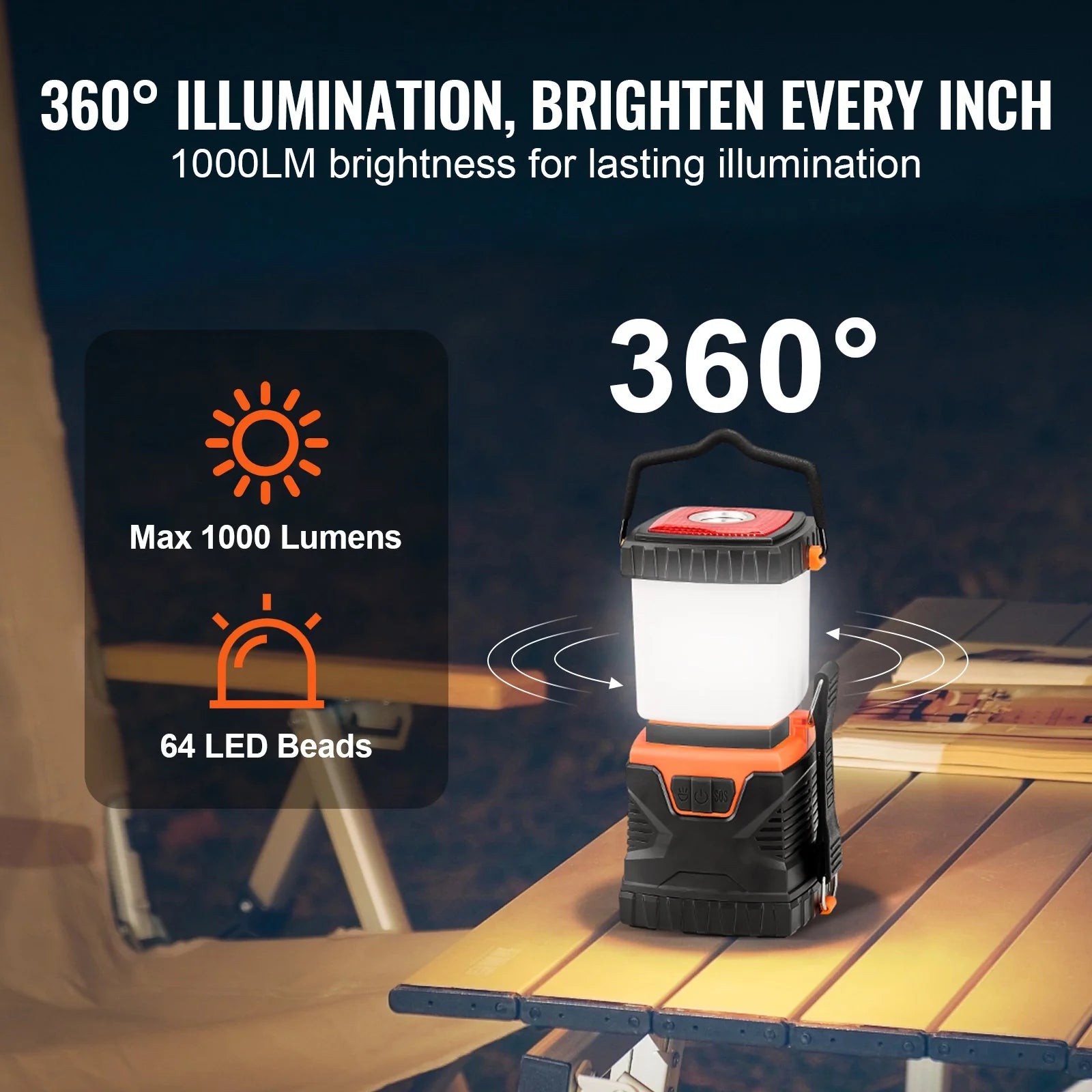 VEVOR All-In-One Battery-Powered LED Camping Lantern for an Exceptional Outdoor Experience