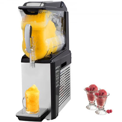 VEVOR 110V Commercial Slushy Machine - 10L Margarita and Frozen Drink Maker with 600W Automatic Cleaning and Day/Night Modes for Supermarkets, Cafes, Restaurants, and Snack Bars