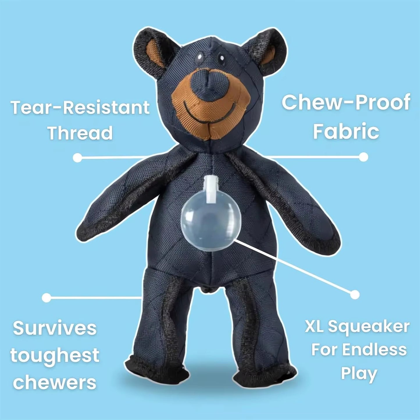 Pet Teddy Bear Sound Making Dog Toy Chew Toy Squeaky Interactive Plush Bear Toy for Dog Indestructible Dog Toys Pets Supplies