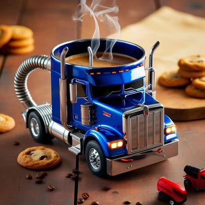 1PCS Creative Truck Design Coffee Mug 11 Ounces Semi-Trailer Water Cup Desktop Home Kitchen Semi Truck Coffee Cup Ornament