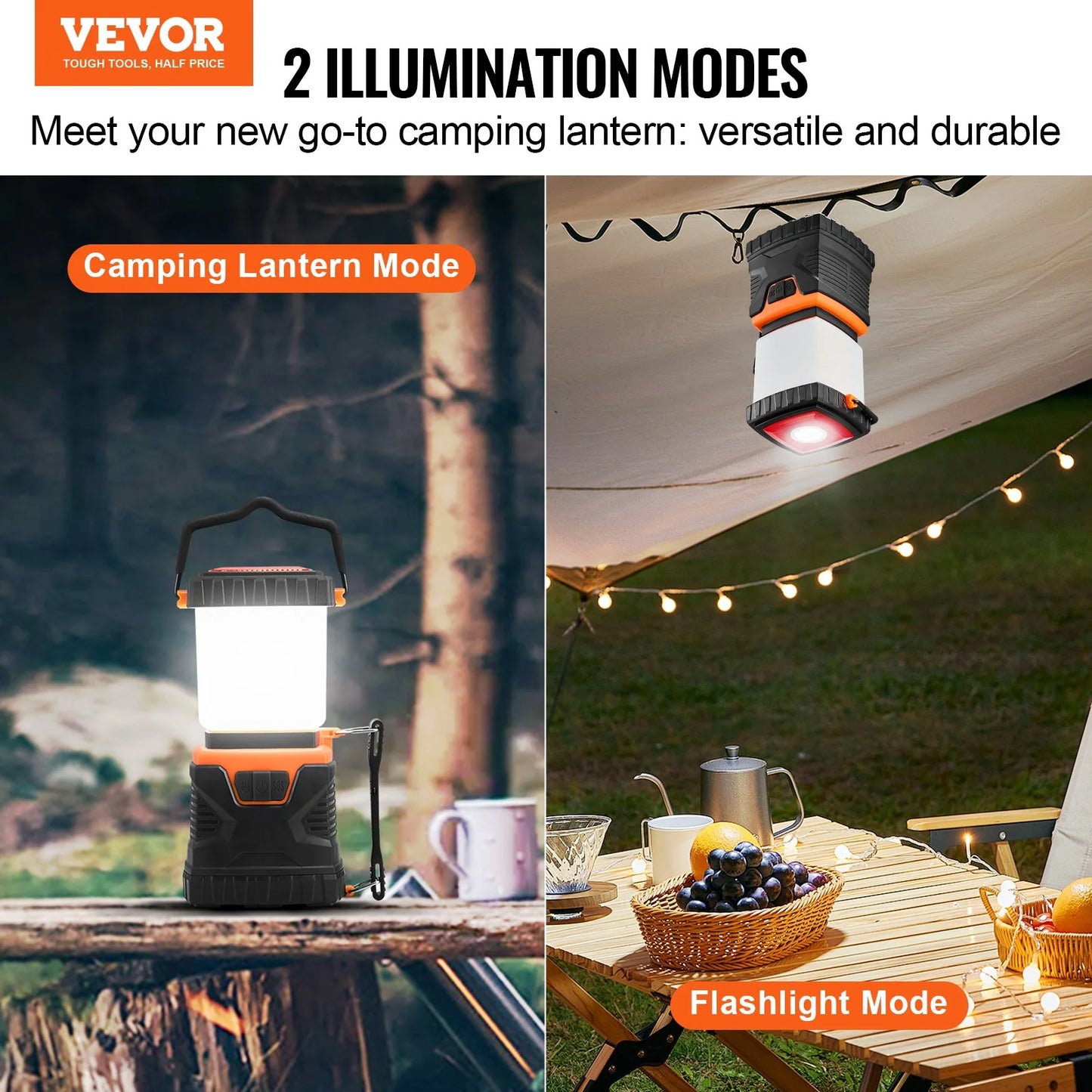 VEVOR All-In-One Battery-Powered LED Camping Lantern for an Exceptional Outdoor Experience