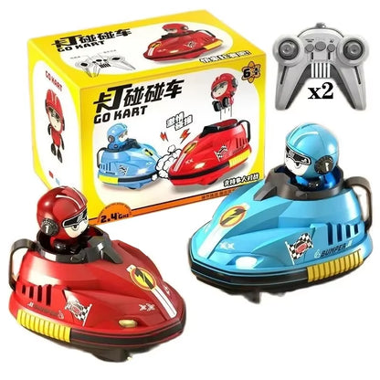 Children'S Double Electric RC Bumper Car Drift Crash Catapult Parent Child Interactive Music Kart Outdoor Park Childrens Gift