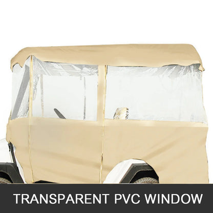 VEVOR Golf Cart Enclosure, 4-Person Golf Cart Cover, 4-Sided Fairway Deluxe, 300D Waterproof Driving Enclosure with Transparent Windows, Fit for EZGO, Club Car, Yamaha Cart (Roof up to 78.7''L)